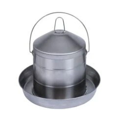 Kit 4/6 Poules Abreuvoir Inox 8L Et Mangeoire Galvanisé 5Kg -Chemin Des Poulaillers Boutique abreuvoir inox 8l gaun 1