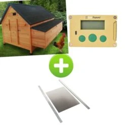 Kit Poulailler Cémani XXL Noir 15 à 18 Poules Avec Portier Zen Farm Autonome Et Trappe Taille Medium
