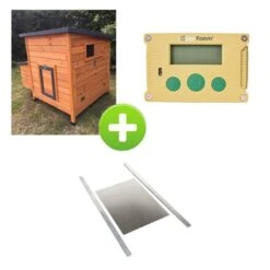 Kit Poulailler Sussex XL 6 à 10 Poules Bois FSC Avec Portier Zen Farm Autonome Et Trappe Taille Medium