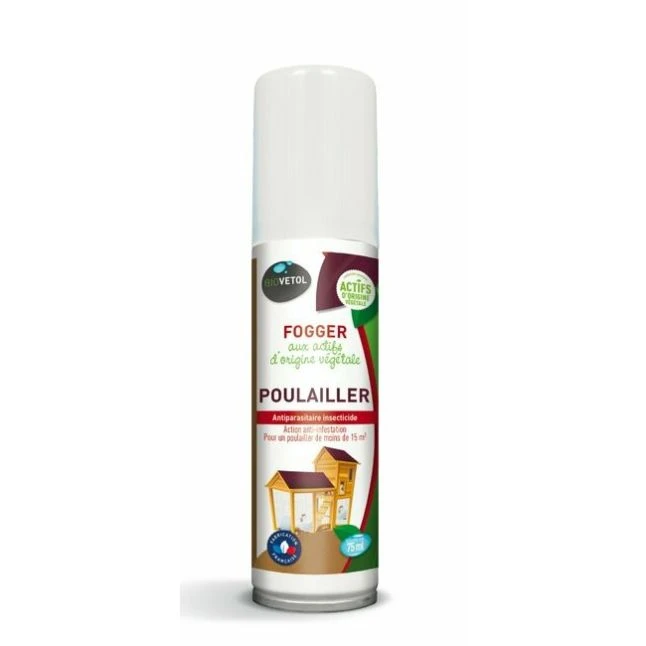 Fogger Antiparasitaire Et Insecticide Poulailler 75ML - Biovetol 1 Fogger Antiparasitaire Et Insecticide Poulailler 75ML - Biovetol