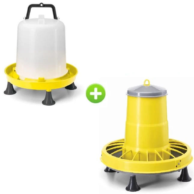 Kit Plastique 6/8 Poules Abreuvoir 10L Et Mangeoire 8,5Kg 1 Kit Plastique 6/8 Poules Abreuvoir 10L Et Mangeoire 8,5Kg