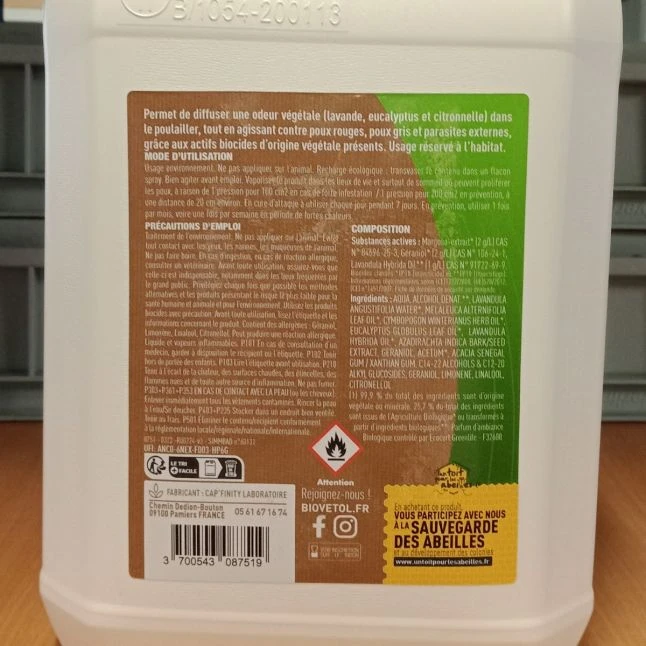 Lotion Anti Poux Bio Pour Le Poulailler 5L - Biovetol 2 Lotion Anti Poux Bio Pour Le Poulailler 5L - Biovetol – Image 2