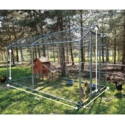 Enclos Poulailler 8m² Tubes 32mm H2,25m - Parc Grillagé Renforcé 4x2m - Acier Galvanisé 23 Enclos Poulailler 8m² Tubes 32mm H2,25m - Parc Grillagé Renforcé 4x2m - Acier Galvanisé -Chemin Des Poulaillers Boutique p001 dimensions