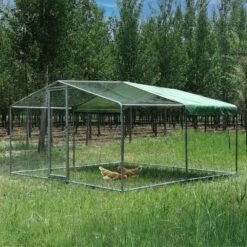 Enclos Poulailler 12m² Tubes 38mm H2,25m - Parc Grillagé Renforcé 4x3m - Acier Galvanisé