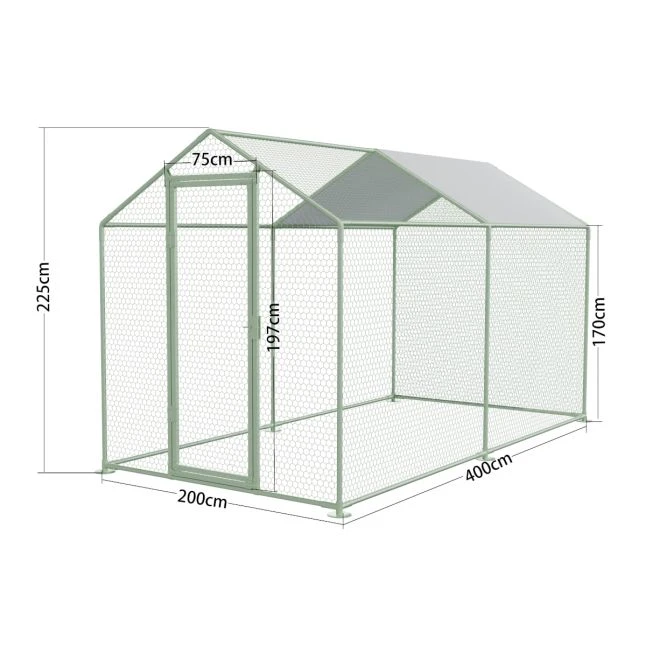Enclos Poulailler 8m² Tubes 32mm H2,25m - Parc Grillagé Renforcé 4x2m - Acier Galvanisé 3 Enclos Poulailler 8m² Tubes 32mm H2,25m - Parc Grillagé Renforcé 4x2m - Acier Galvanisé – Image 3