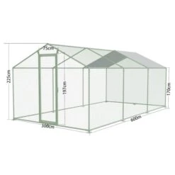 Enclos Poulailler 18m² Tubes 38mm H2,25m - Parc Grillagé Renforcé 6x3m - Acier Galvanisé -Chemin Des Poulaillers Boutique parc grillage p004 6x3m