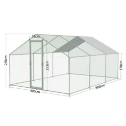 Enclos Poulailler 24m² Tubes 38mm H2,8m - Parc Grillagé Renforcé 6x4m - Acier Galvanisé -Chemin Des Poulaillers Boutique parc grillage p007 6x4m