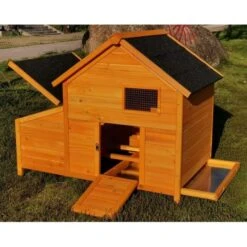 Poulailler Bantam XL Toit Shingle 2 à 4 Poules -Chemin Des Poulaillers Boutique poulailler bantam xl shingle noir vue face tout ouvert