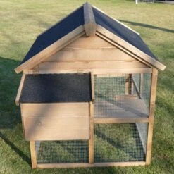 Poulailler Plymouth Toit Shingle Ouvrant 4 à 6 Poules Bois FSC Avec Extension Parc Grillagé -Chemin Des Poulaillers Boutique poulailler bois fsc plymouth 2 4 poules arriere 2