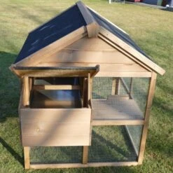 Poulailler Plymouth Toit Shingle Ouvrant 4 à 6 Poules Bois FSC Avec Extension Parc Grillagé -Chemin Des Poulaillers Boutique poulailler bois fsc plymouth 2 4 poules pondoir ouvert 2