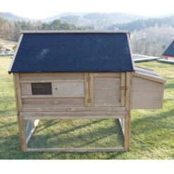 Poulailler Plymouth Toit Shingle Ouvrant 4 à 6 Poules Bois FSC -Chemin Des Poulaillers Boutique poulailler bois fsc plymouth 2 4 poules vue cote