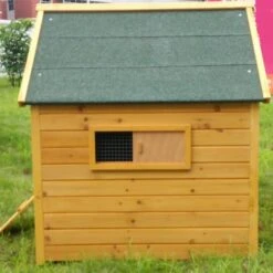 Poulailler Cémani L Toit Shingle Vert 4 à 6 Poules 9 Poulailler Cémani L Toit Shingle Vert 4 à 6 Poules -Chemin Des Poulaillers Boutique poulailler cemani vue cote trappe grillagee