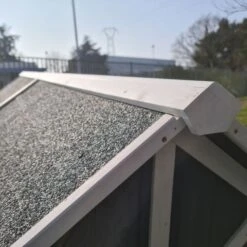 Poulailler Deluxe Bleu Toit Shingle Gris 10 à 12 Poules -Chemin Des Poulaillers Boutique poulailler deluxe 12 poules bleu zoom toit