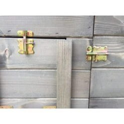 Poulailler Houdan L Toit Shingle Noir 2 Poules Bois écologique FSC -Chemin Des Poulaillers Boutique poulailler houdan l details fermetures laiton