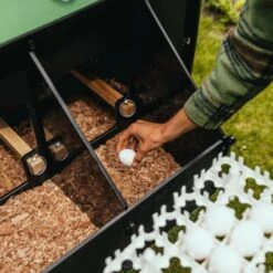 Poulailler Nestera Sur Pieds Taille L Plastique Recyclé 8 à 15 Poules -Chemin Des Poulaillers Boutique poulailler plastique recycle nestera l pondoir