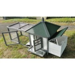 Liquidation - Poulailler Nankin Toit Shingle 2 à 4 Poules Bois FSC -Chemin Des Poulaillers Boutique poulailler nankin avec portes ouvertes