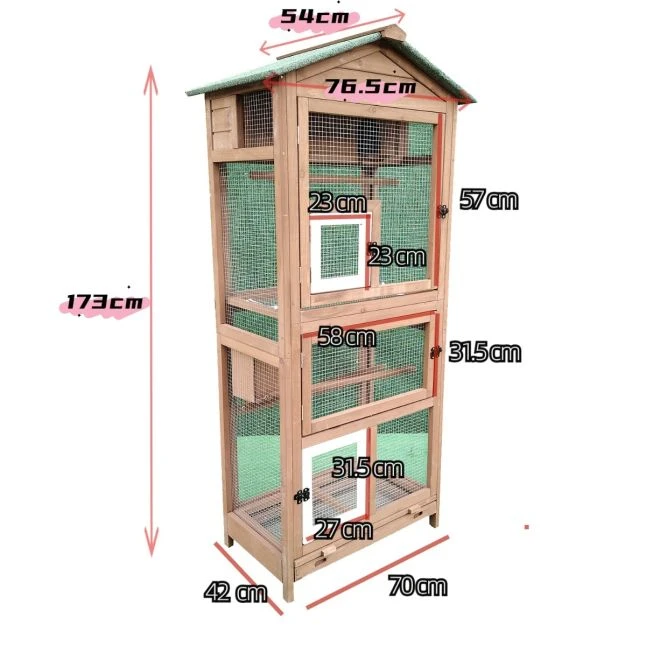 Volière Pour Oiseaux En Bois Double Toit Shingle 15 Volière Pour Oiseaux En Bois Double Toit Shingle – Image 15