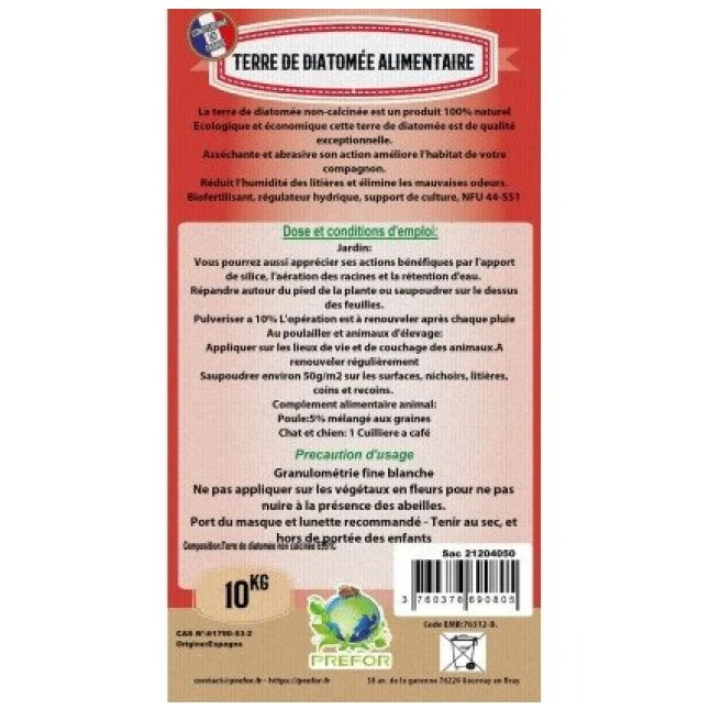 Terre De Diatomée Blanche Non-calcinée Alimentaire Poule Sac 10kg - Prefor 2 Terre De Diatomée Blanche Non-calcinée Alimentaire Poule Sac 10kg - Prefor – Image 2