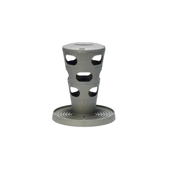 Mangeoire Tour Pour Poule Feed Tower Grise En Plastique Recyclé - Beeztees 2 Mangeoire Tour Pour Poule Feed Tower Grise En Plastique Recyclé - Beeztees – Image 2