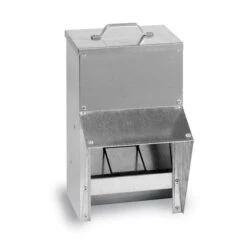 Mangeoire à Trémie Poule En Métal Avec Protection Anti-pluie Bordeaux 10L - Gaun