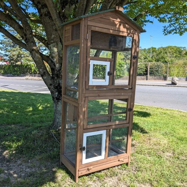 Volière Pour Oiseaux En Bois Double Toit Shingle 2 Volière Pour Oiseaux En Bois Double Toit Shingle – Image 2