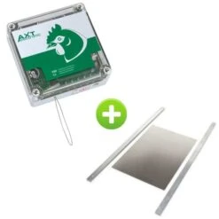 Portier électronique Poulailler AXT VSDB Et Trappe En Aluminium Taille Medium